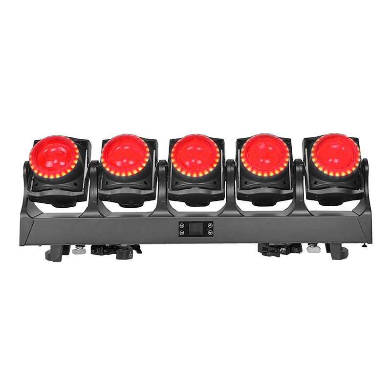 Tornado Light with five independently moving heads, 13,000 lumens output, RGBL color mixing and dynamic multi-angle effects for stage and events.